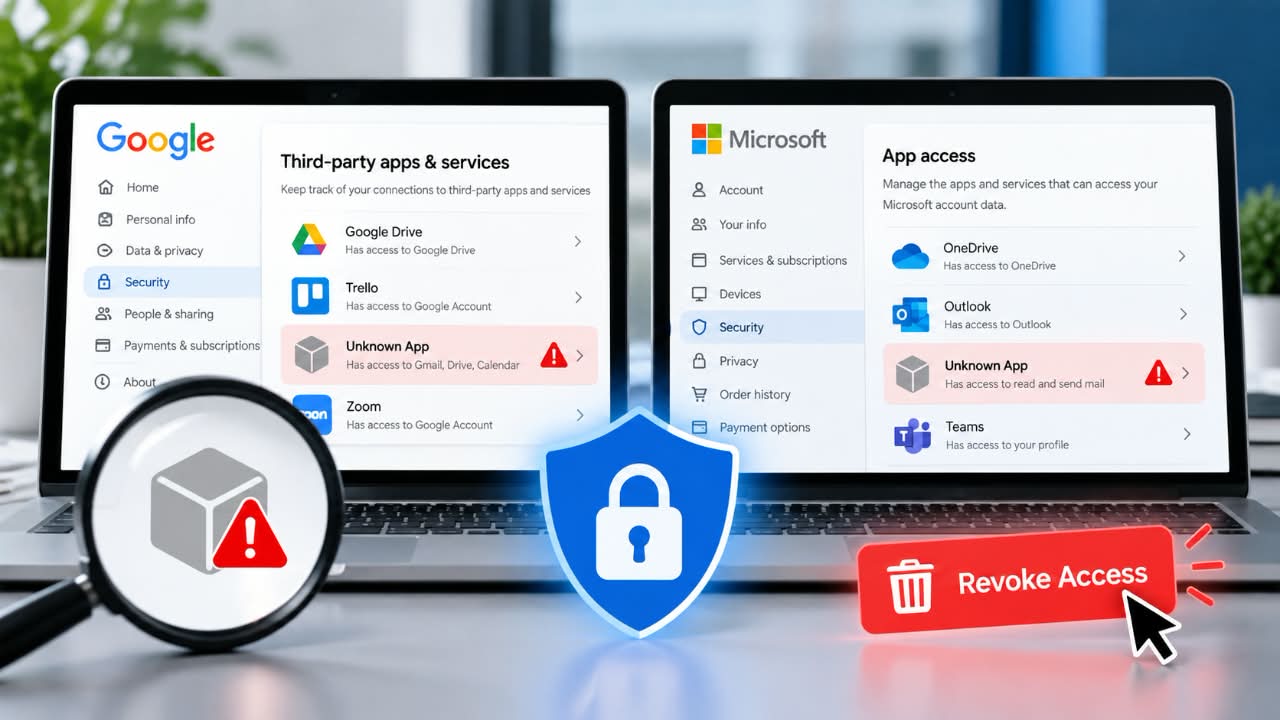 How to Detect and Remove Unknown OAuth Apps Connected to Your Google or Microsoft Account